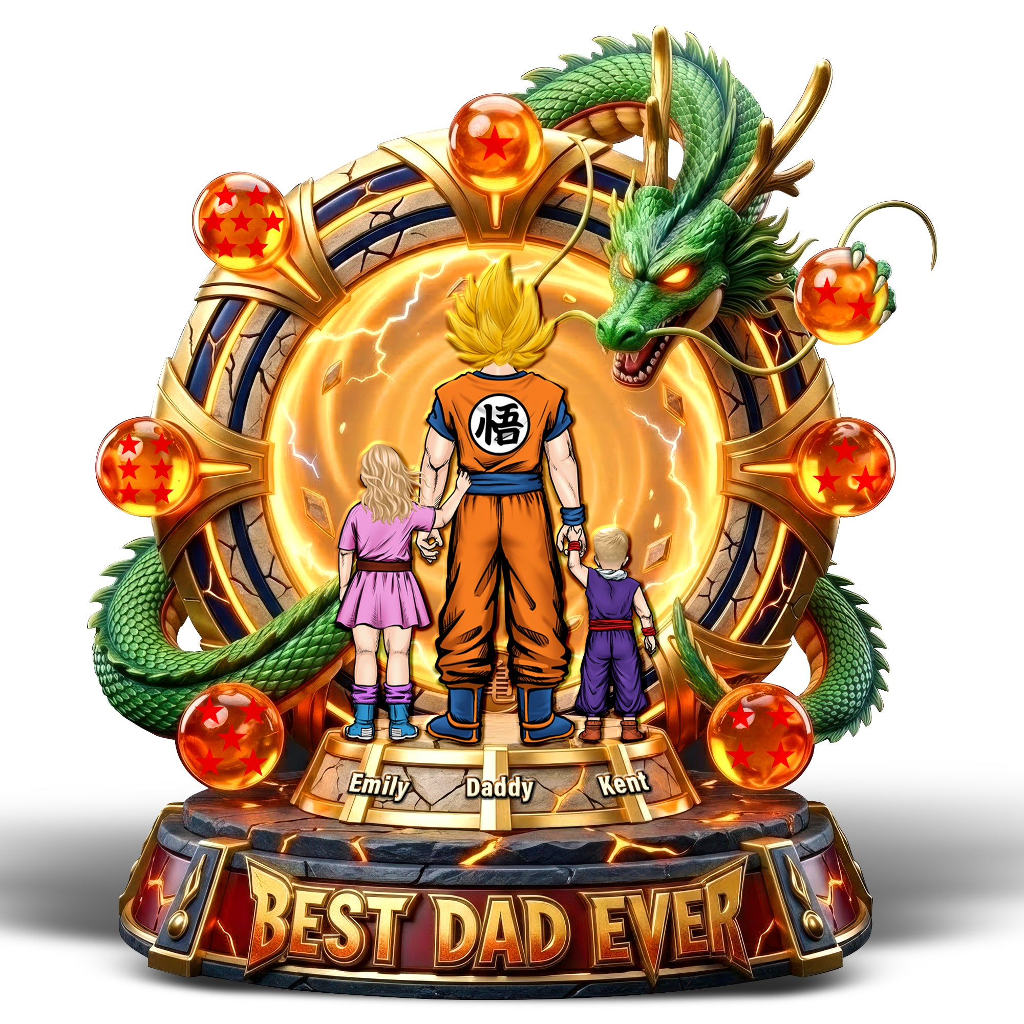 Personalized Dragon Dad Acrylic Plaque Unique Gift for Father