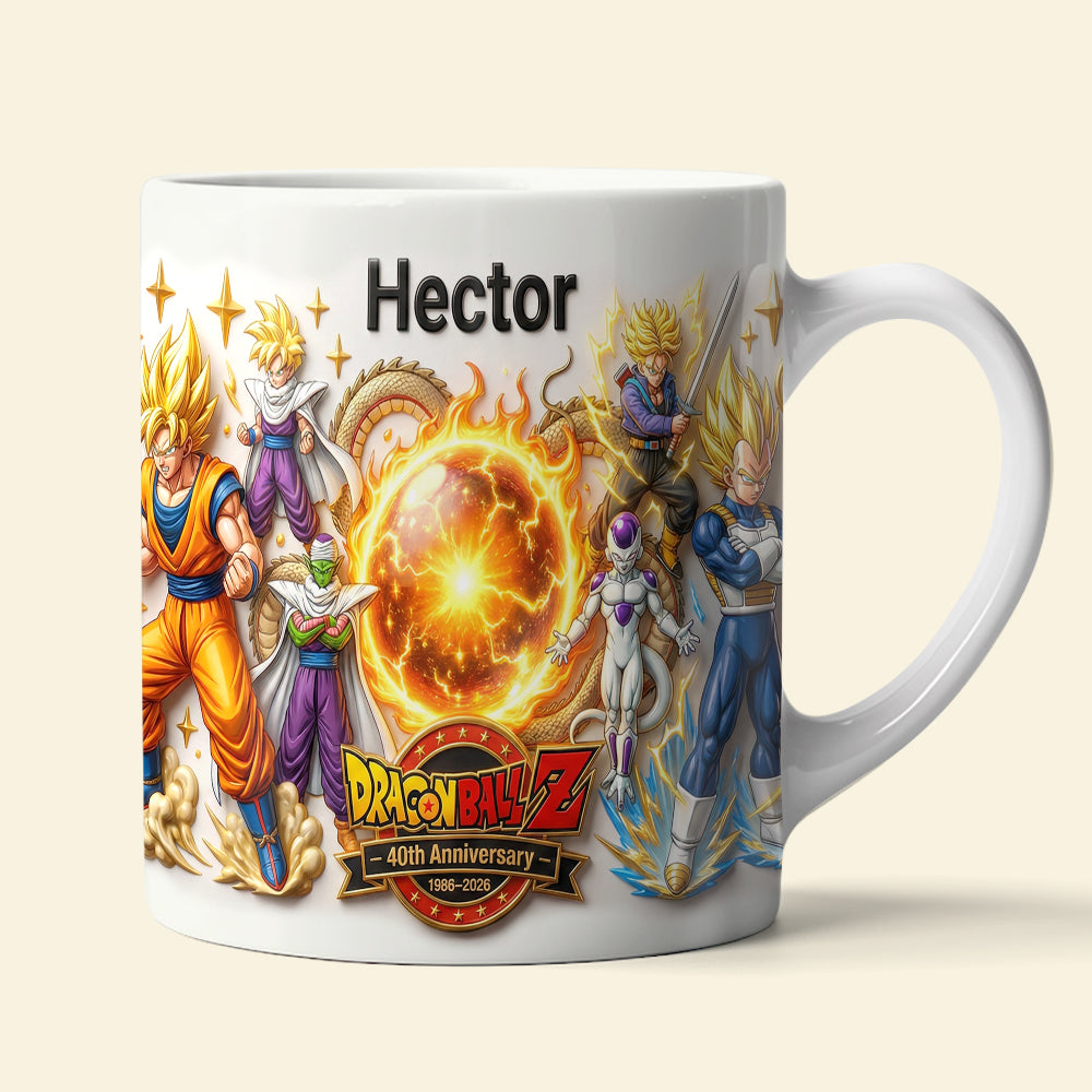 Personalized White Ceramic Mug for Movie Fans 40th Anniversary Gift