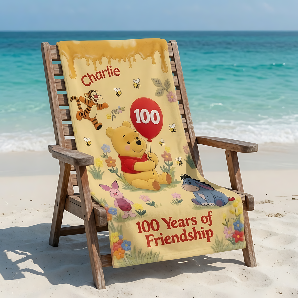 Personalized Disney Friendship Beach Towel Gift for Movie Fans