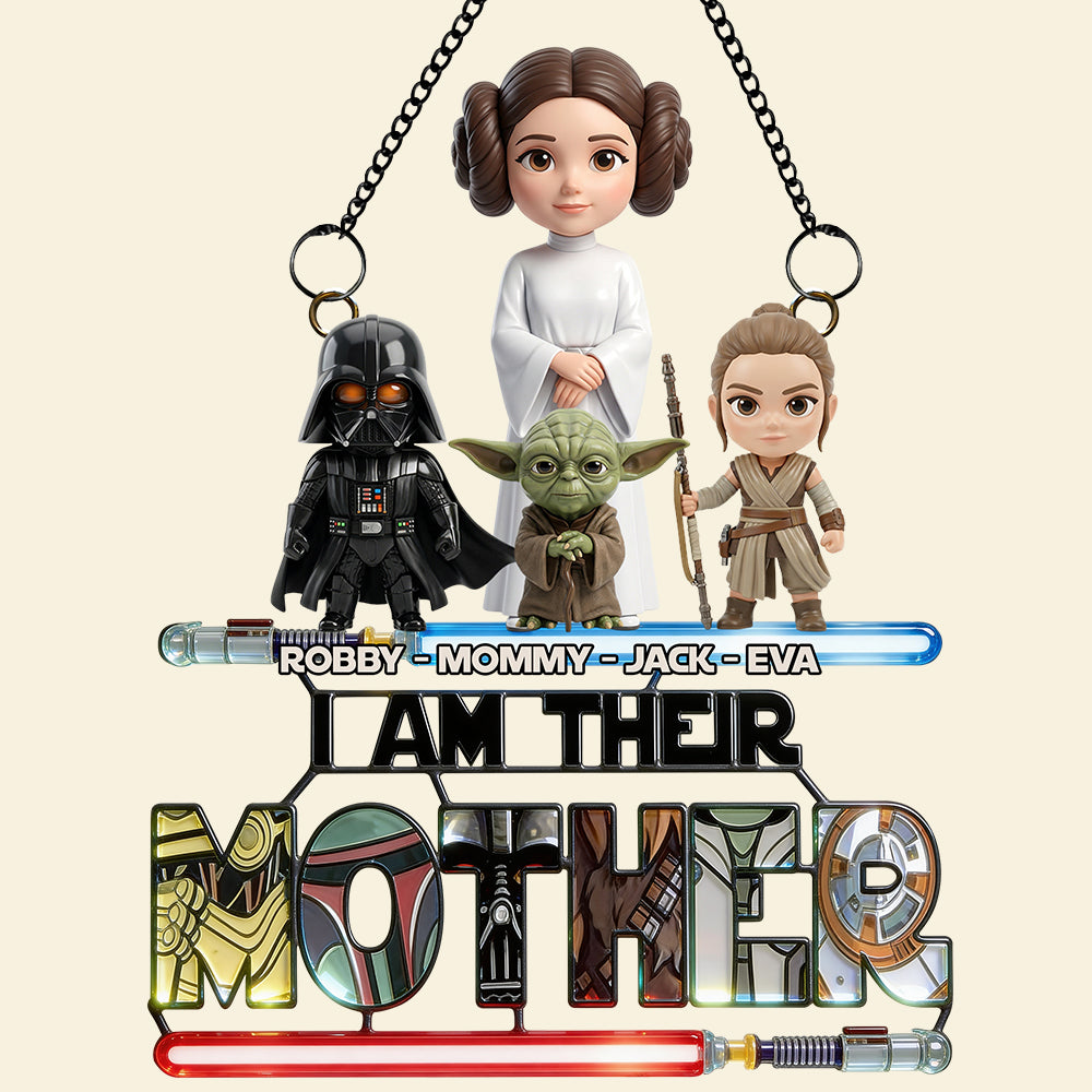 Personalized Star Wars Suncatcher Ornament Gift for Mom Window Hanging Suncatcher GradoCreations