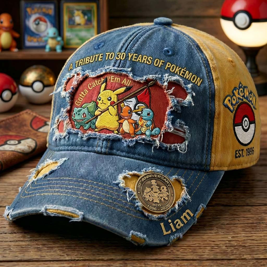 Personalized Classic Cap Tribute to 30 Years of Pokémon Gift for Movie Fans