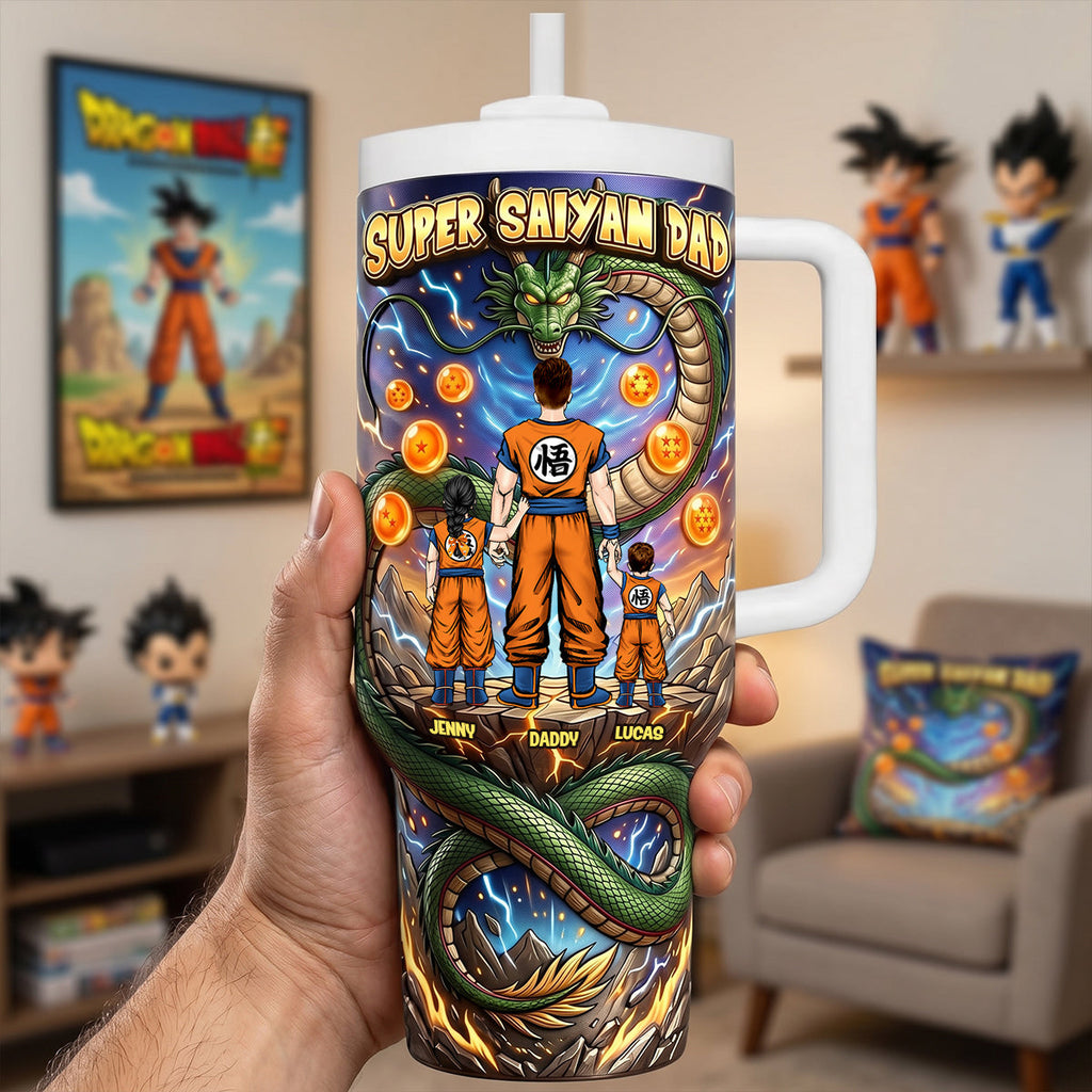 Personalized Super Saiyan Dad Tumbler for Anime Lovers