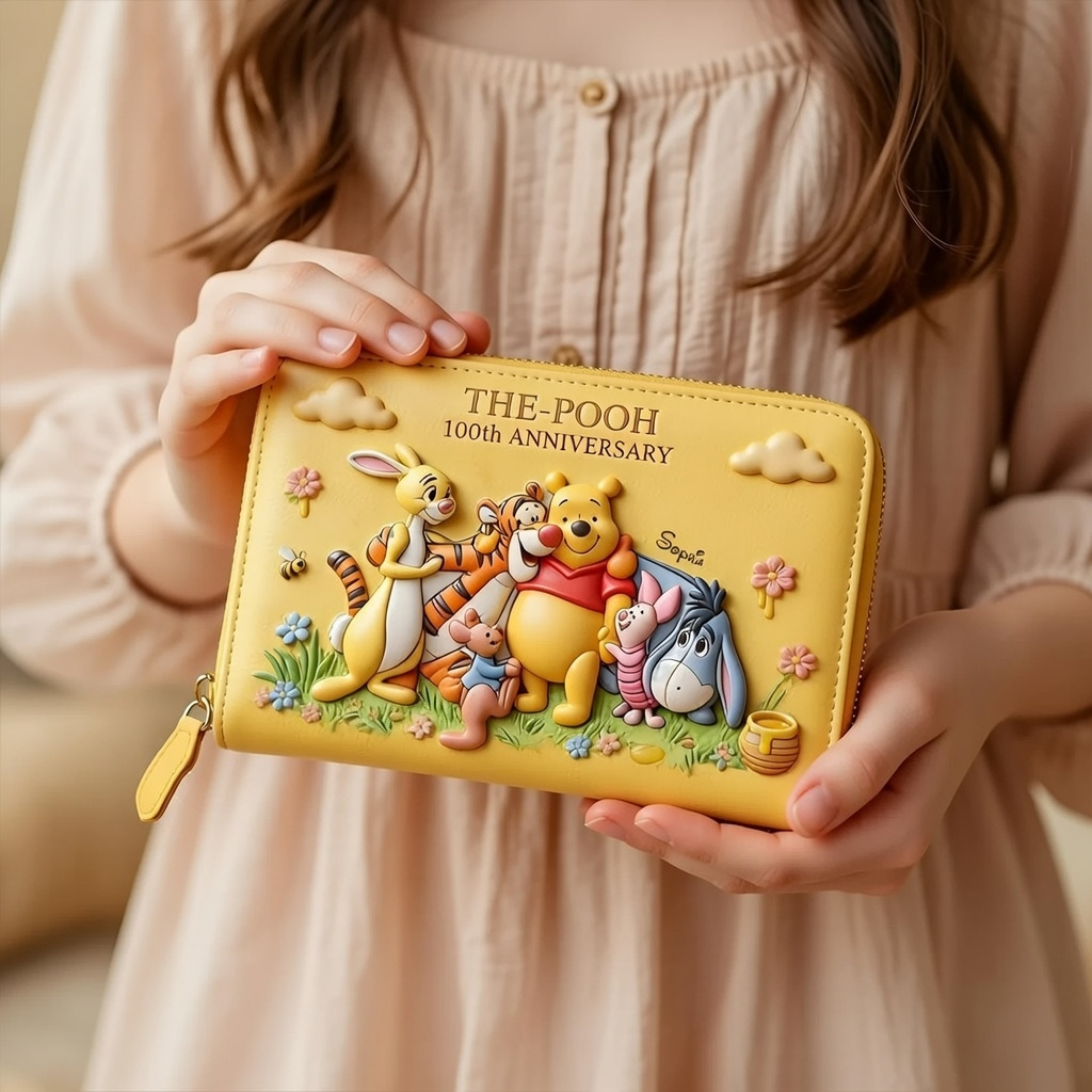 Personalized Leather Long Wallet with Disney Characters - Gift for Movie Fans