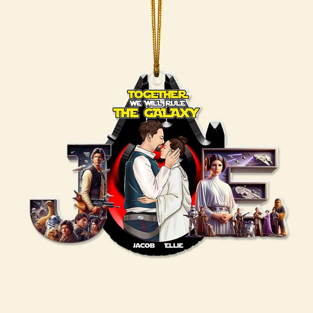 Personalized Acrylic Ornament Star Wars Theme Gift for Couple