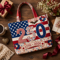 Personalized Quilted Tote Bag American Flag 250th Anniversary Gift for Her