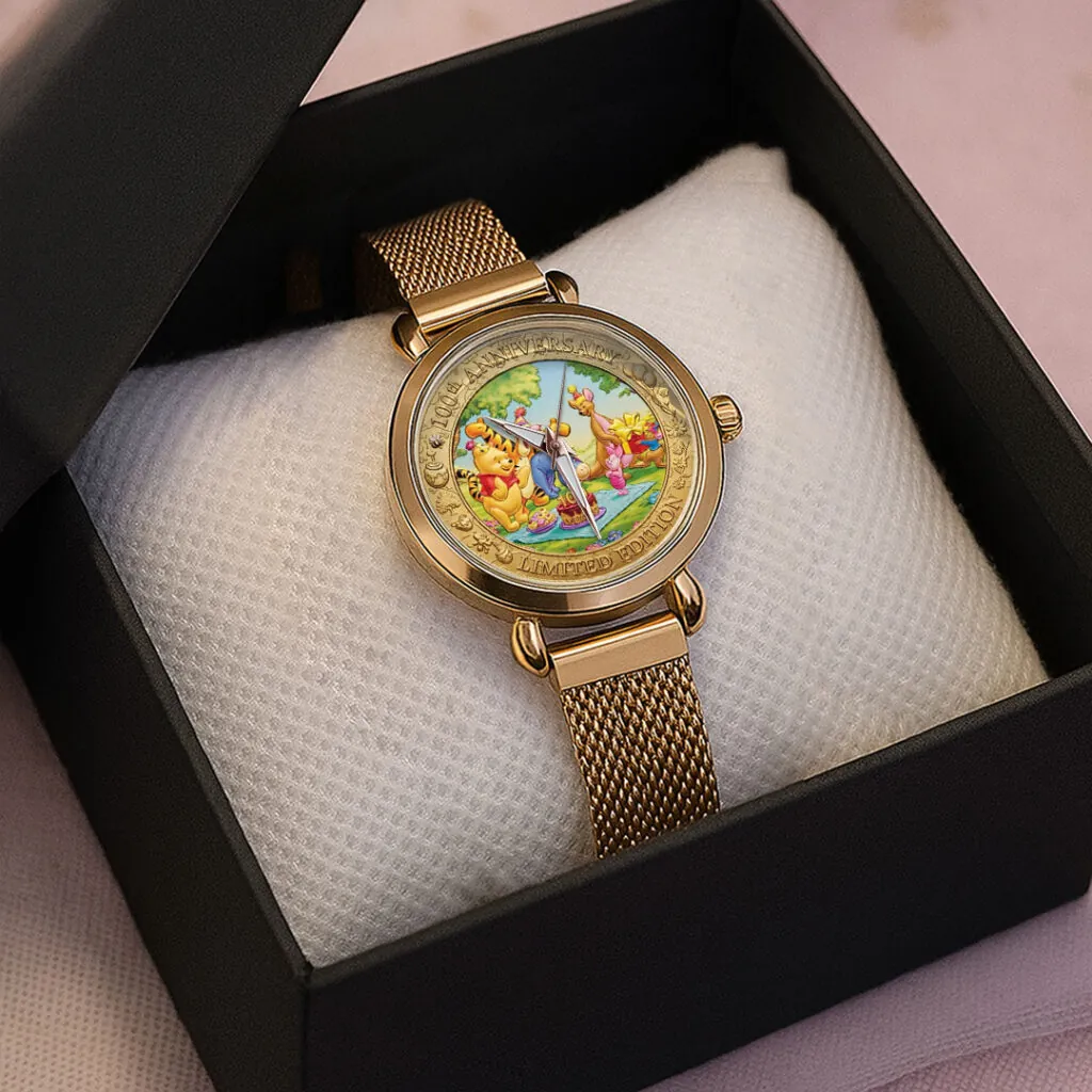 Personalized Women Hand Watch with Custom Strap Charms - 100th Anniversary Gift