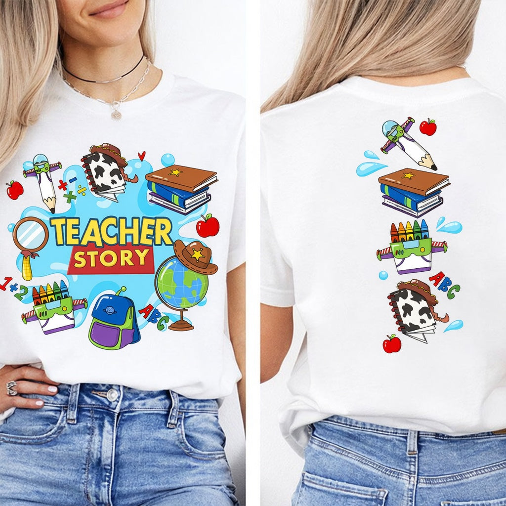 Personalized Teacher Shirt Cute School Supply Gift for Teachers Cotton Apparel GradoCreations