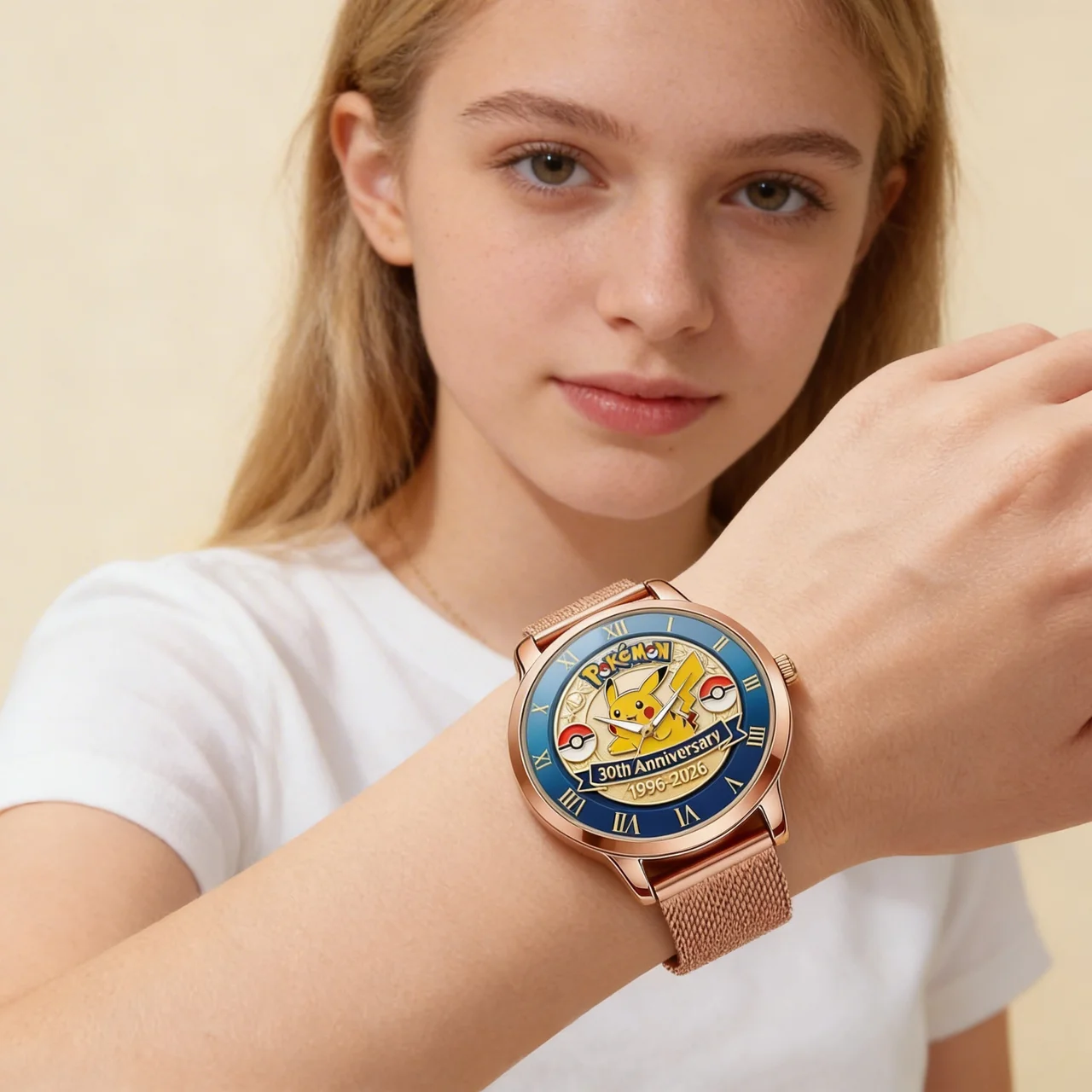 Personalized Pokemon 30th Anniversary Women's Hand Watch Gift for Movie Fans
