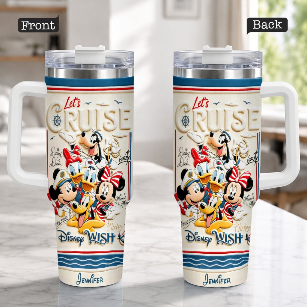 Personalized Disney Cruise Tumbler with 3D Design for Travelers Tumbler GradoCreations