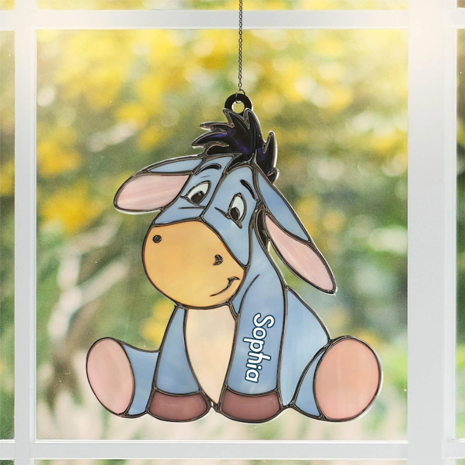 Personalized Window Hanging Suncatcher Honey Bear Gift for Kids