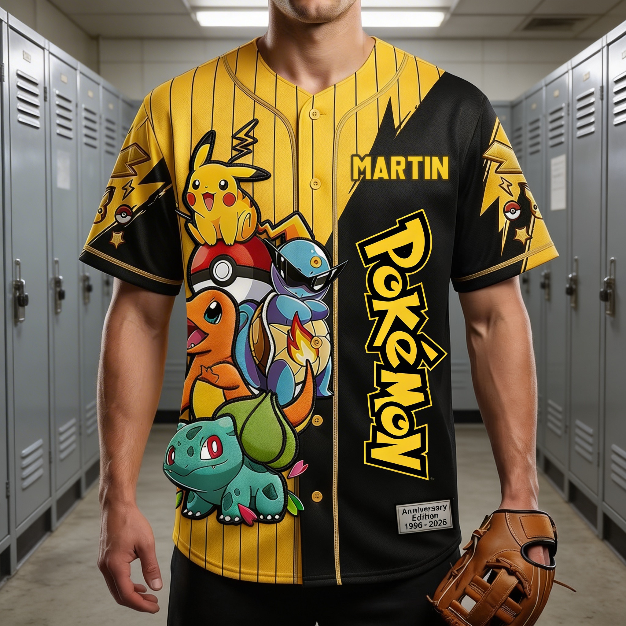 Personalized Pokémon Baseball Jersey for Adults & Kids - 30th Anniversary Gift