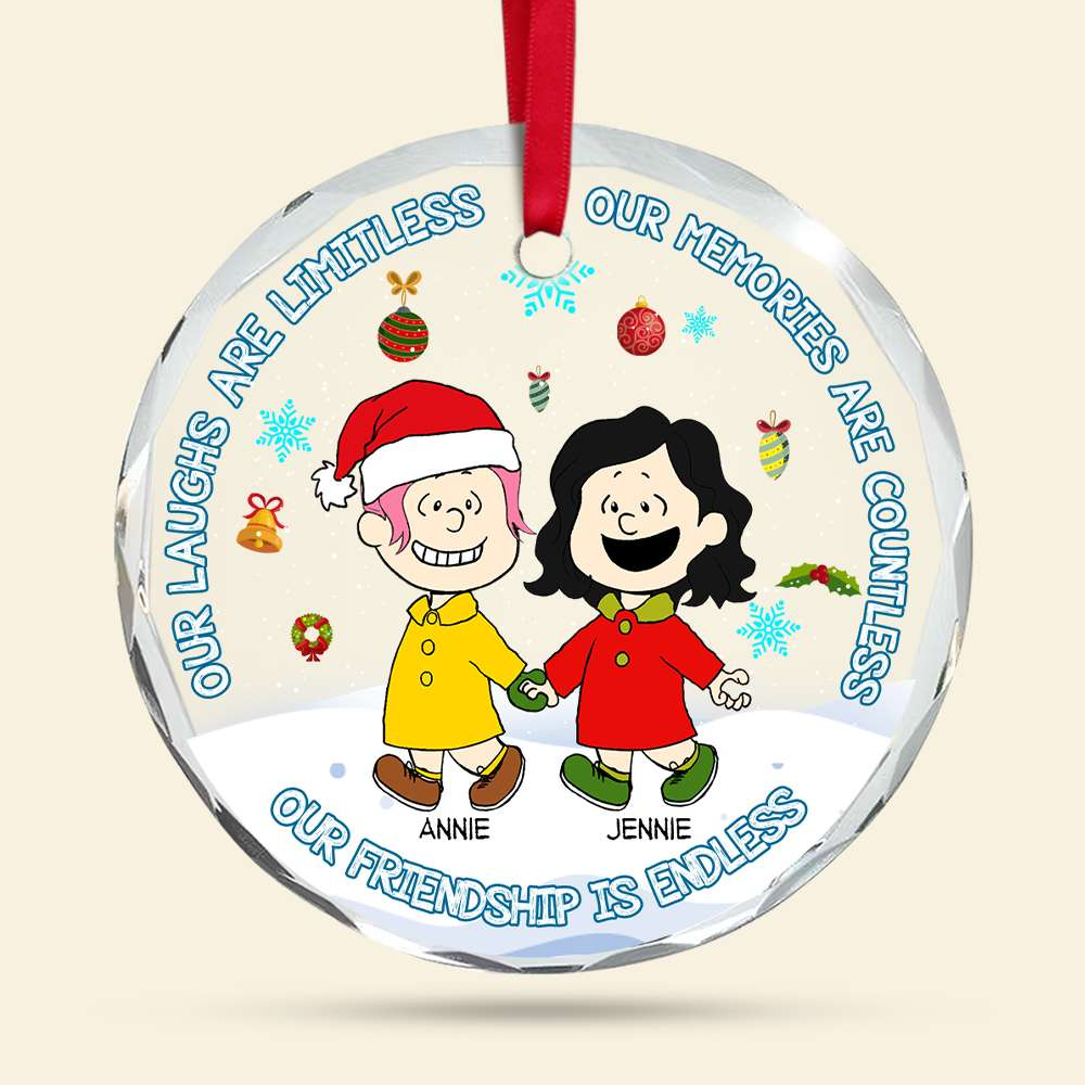 Personalized Glass Ornament Friendship Gift for Friends Christmas