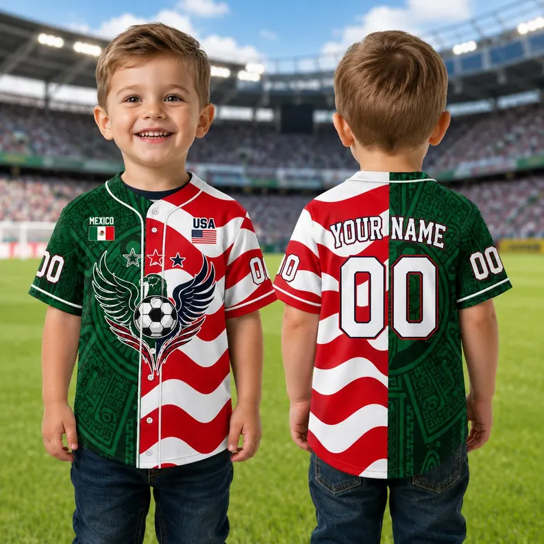 Personalized Baseball Jersey USA Mexico Soccer Gift for Fans
