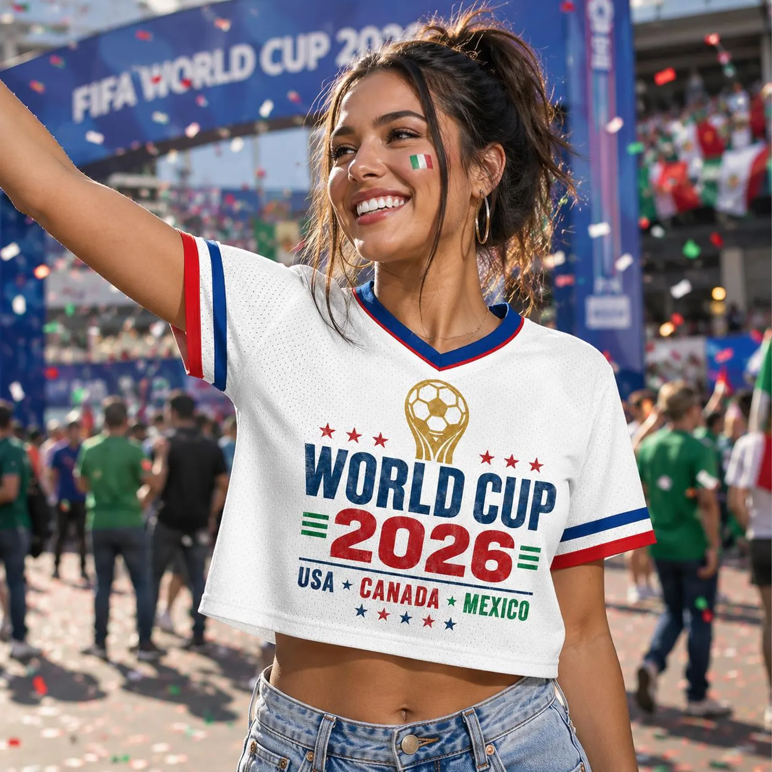 Global Soccer Championship 2026 Crop Top Jersey Gift for Fans