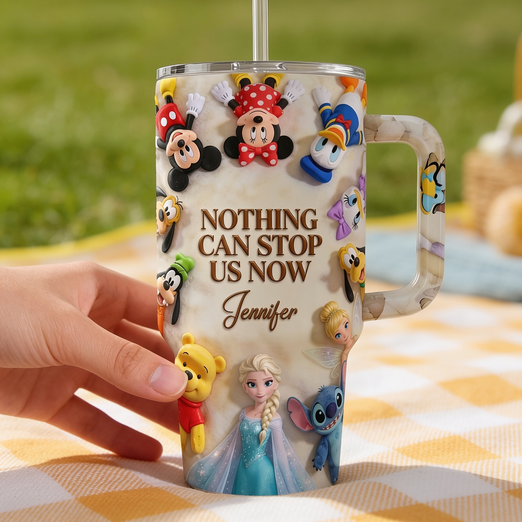 Personalized Disney Tumbler with Handle Custom Name Gift for Movie Fans Tumbler GradoCreations
