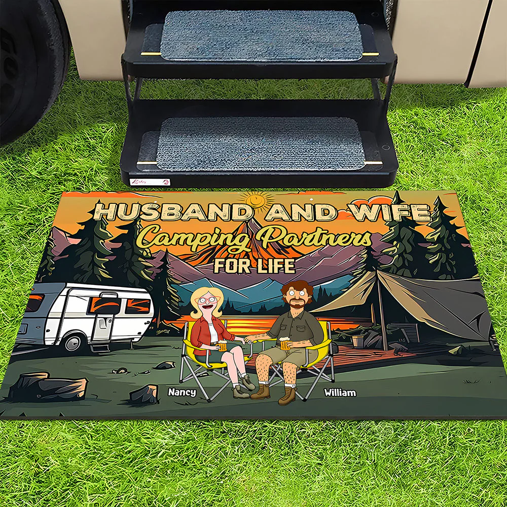 Personalized Camping Doormat for Couples | Unique Anniversary Gift
