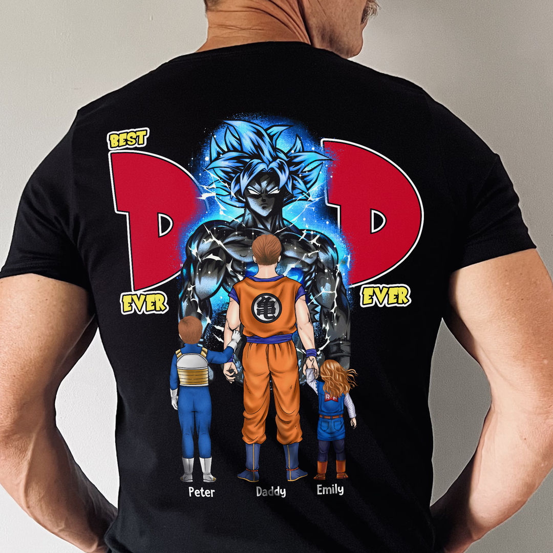 Personalized Best Dad Ever T-Shirt Custom Name Gift for Dad