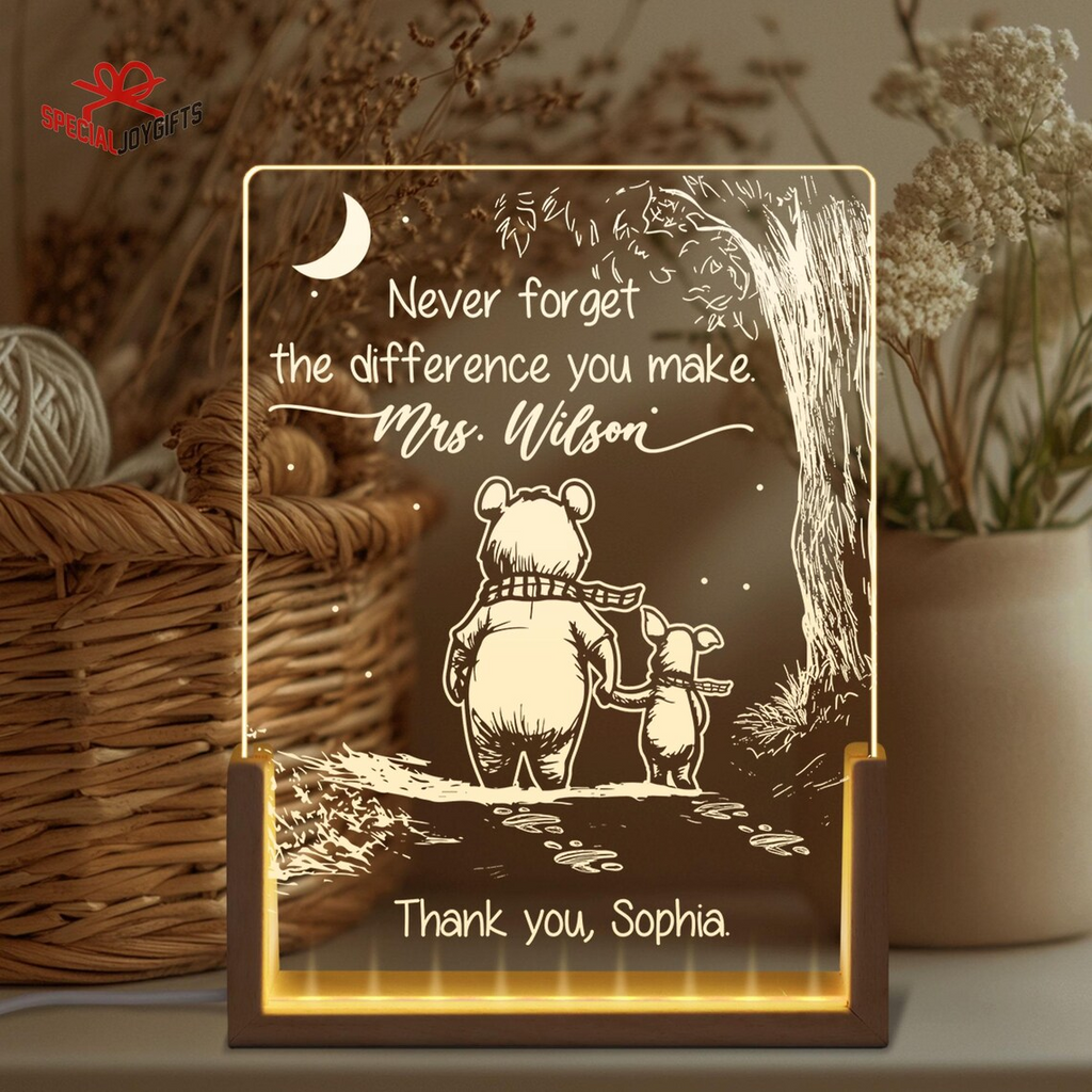 Personalized 3D LED Light for Teacher Gift - Thank You Teacher Decoration