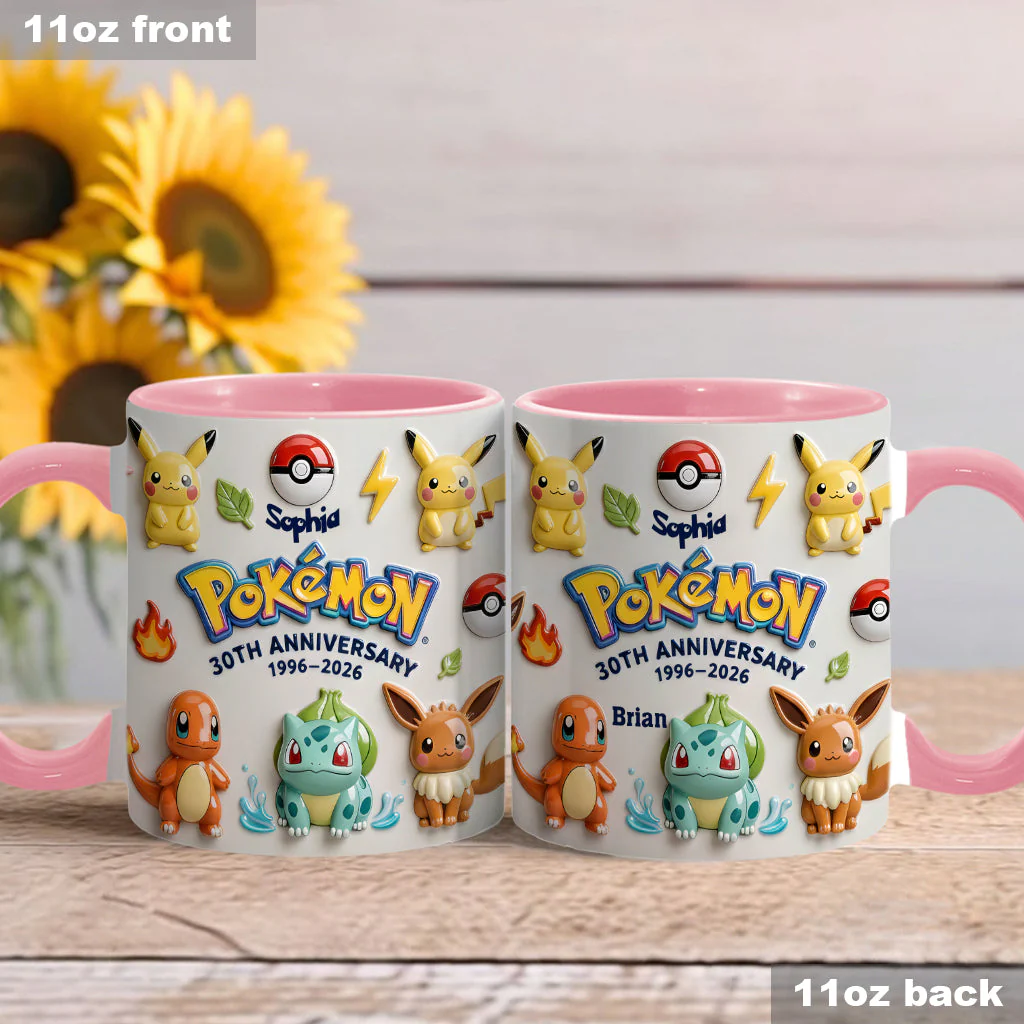 Personalized Pokémon 30th Anniversary Accent Mug Gift for Fans