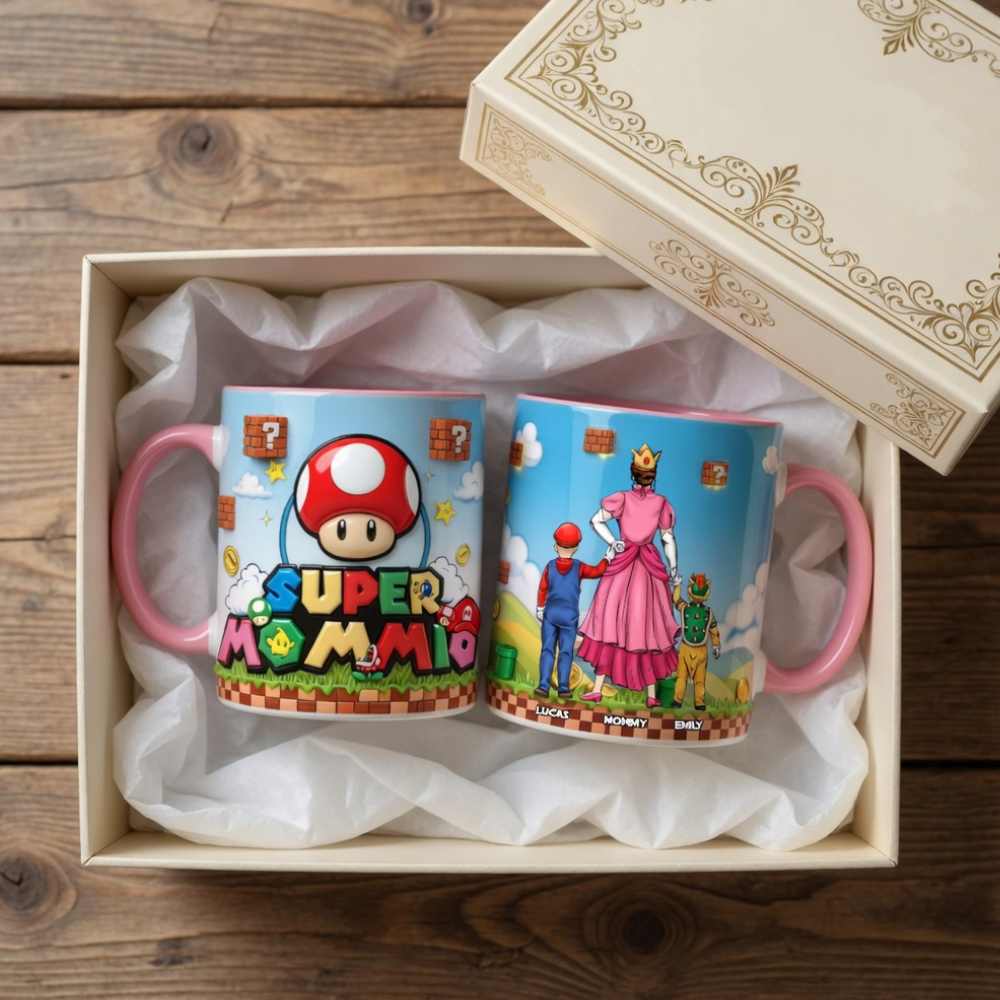 Personalized Super Mommio Accent Mug Gift for Mom