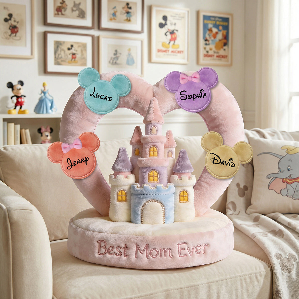 Personalized Heart Shaped Pillow Best Mom Ever Gift for Mom