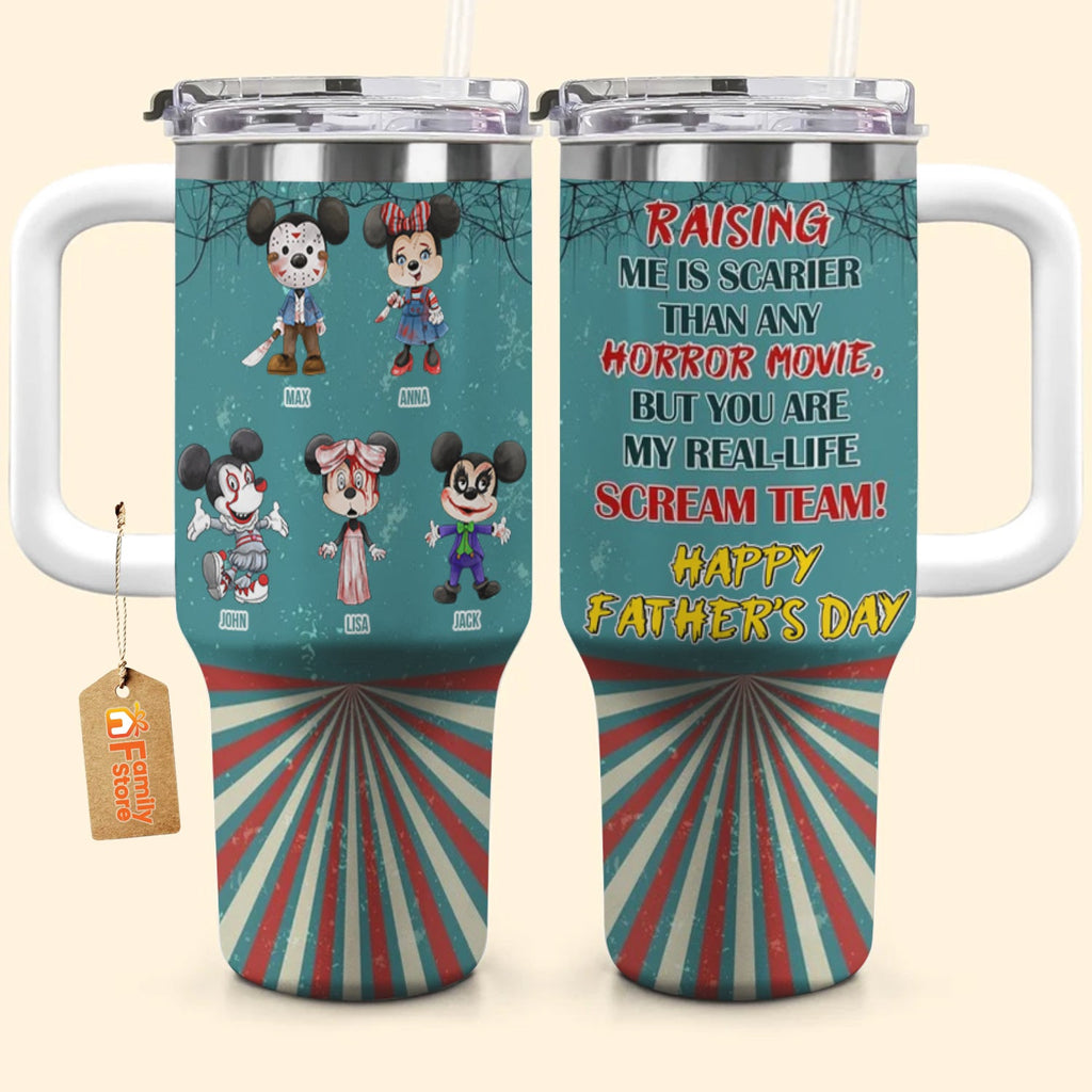 Personalized 40oz Tumbler with Horror Theme for Parents - Custom Family Gift