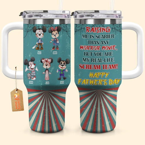 Personalized 40oz Tumbler with Horror Theme for Parents - Custom Family Gift Tumbler GradoCreations