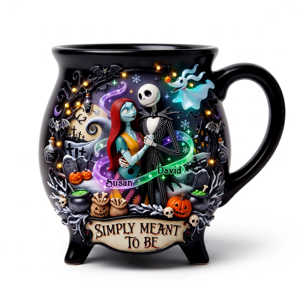 Personalized Cauldron Mug with Custom Names Halloween Gift for Couples Cauldron Coffee Mug GradoCreations