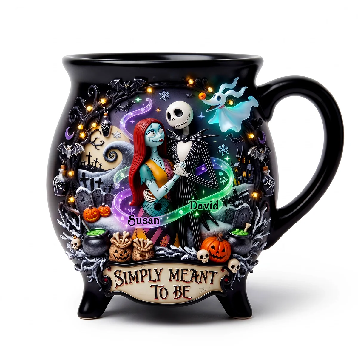 Personalized Cauldron Mug with Custom Names Halloween Gift for Couples Cauldron Coffee Mug GradoCreations