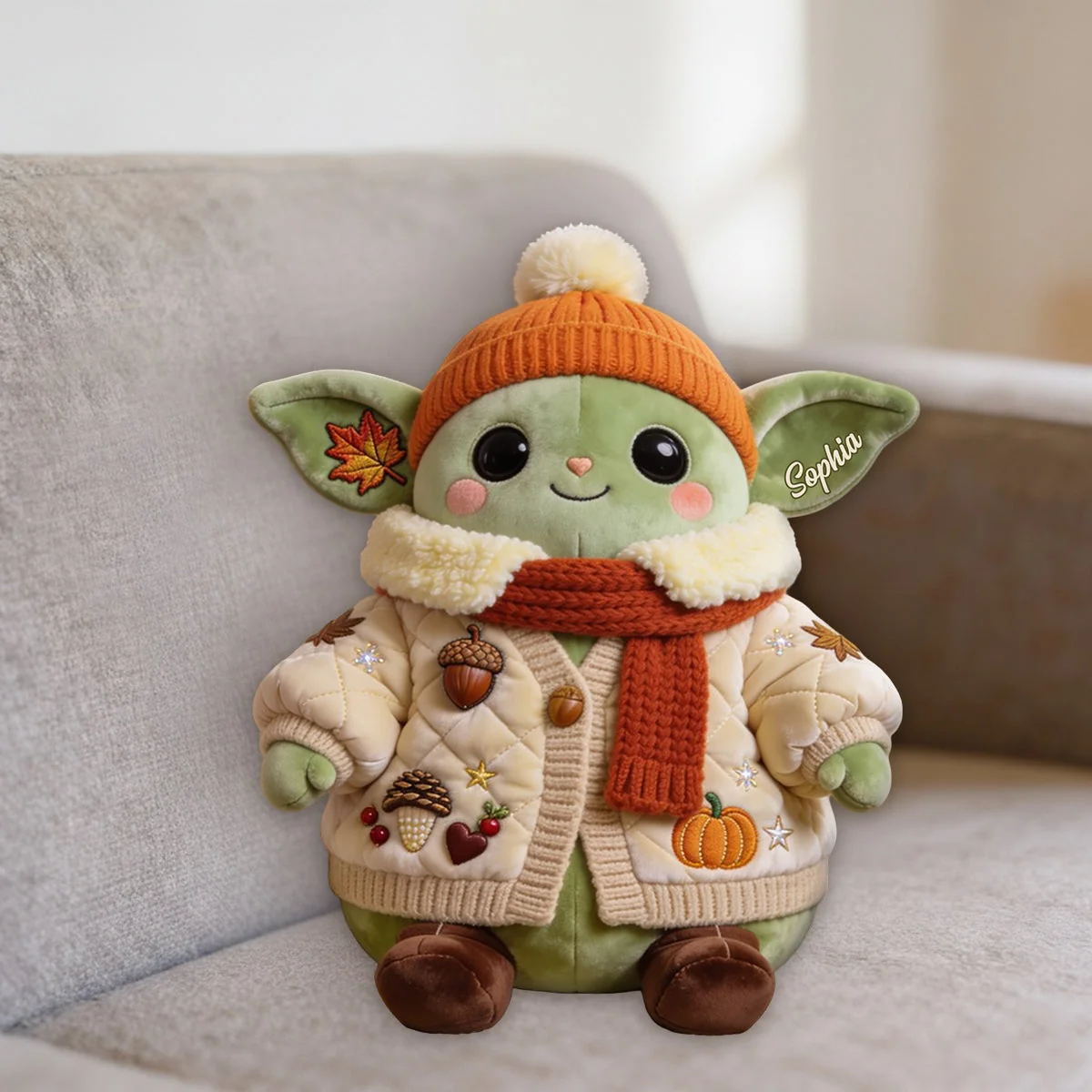 Personalized Autumn Creature Pillow Custom Name Gift for Kids Pillow GradoCreations