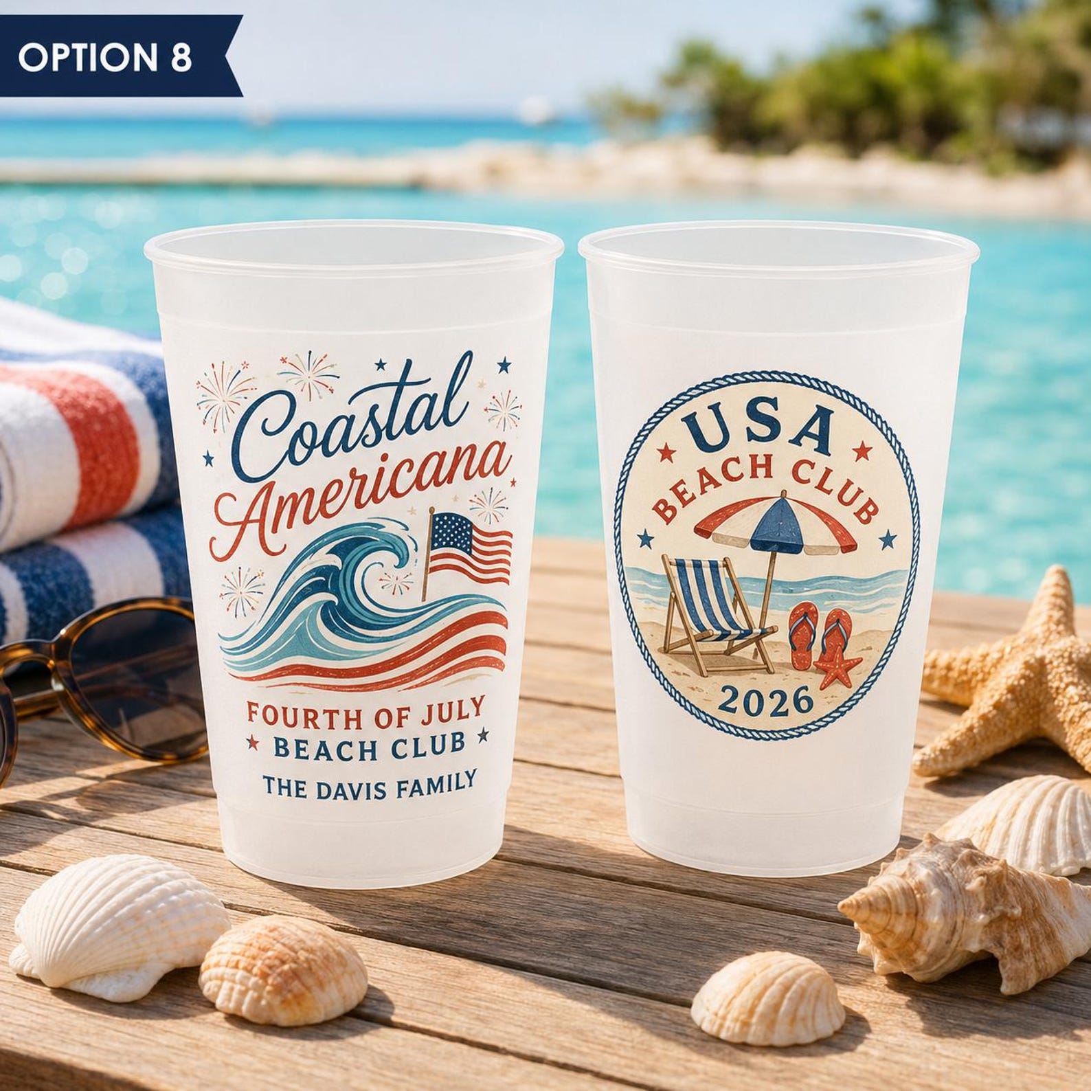 Personalized Frosted Drinkware Cups for Patriotic Family Events