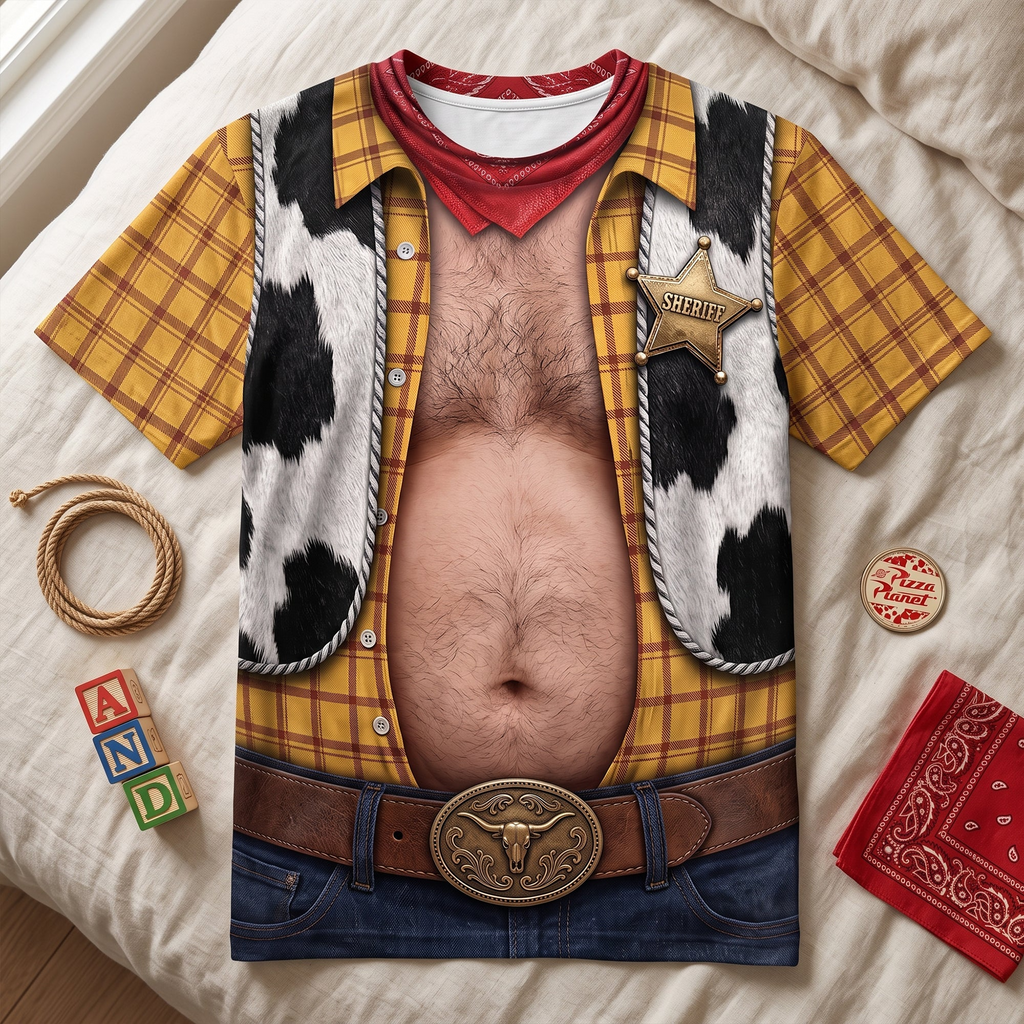 Funny Cowboy AOP Shirt - Personalized Gift for Him - Unique Movie Fan Apparel