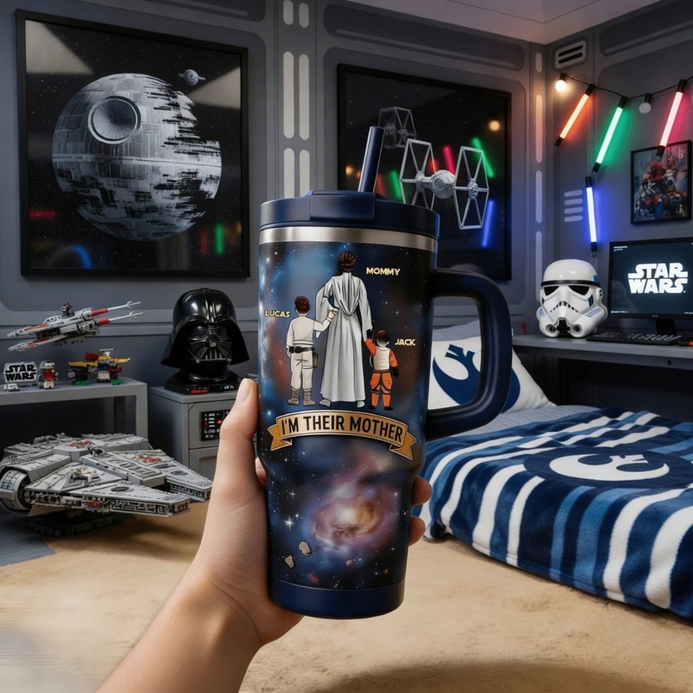 Personalized Star Wars Tumbler Gift for Mom with Kids Names Tumbler GradoCreations