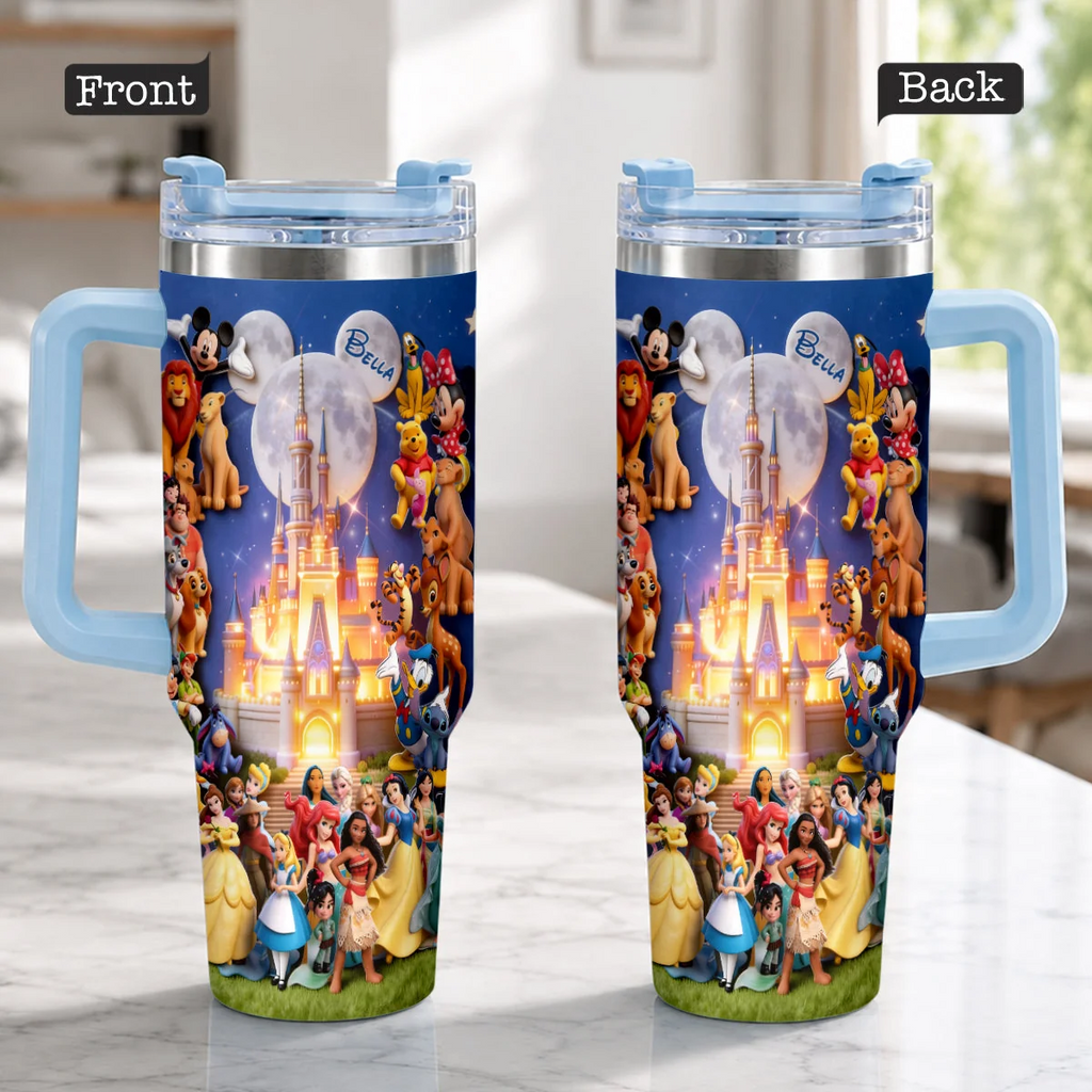 Personalized Disney Tumbler with Custom Name for Her - 40oz Gift Tumbler GradoCreations
