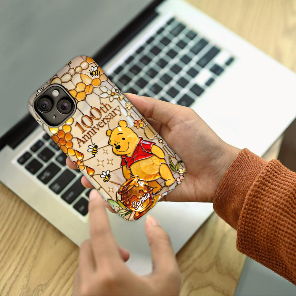 Personalized 100th Anniversary Winnie the Pooh Phone Case Gift for Fans