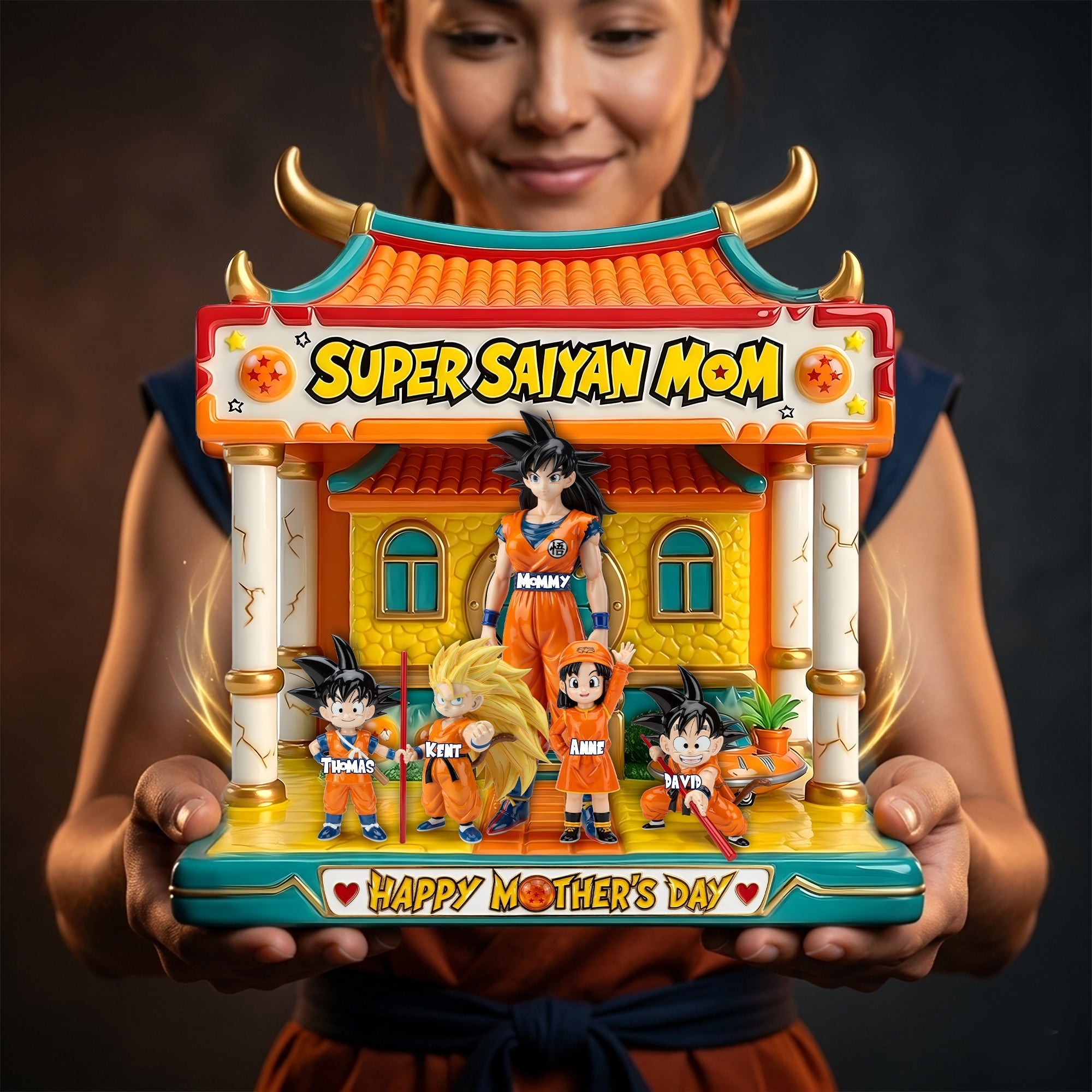 Personalized Super Saiyan Mom Acrylic Plaque Gift for Mom