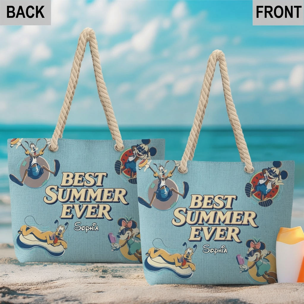 Personalized Beach Bag Custom Name Summer Vacation Gift
