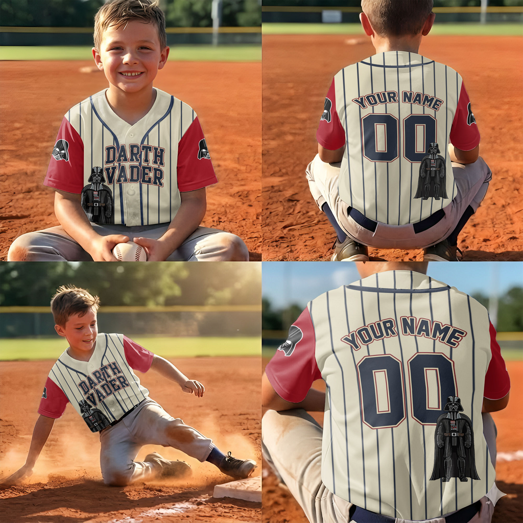 Personalized Baseball Jersey Family Matching Darth Vader Gift for Kids and Adults Baseball Jersey GradoCreations