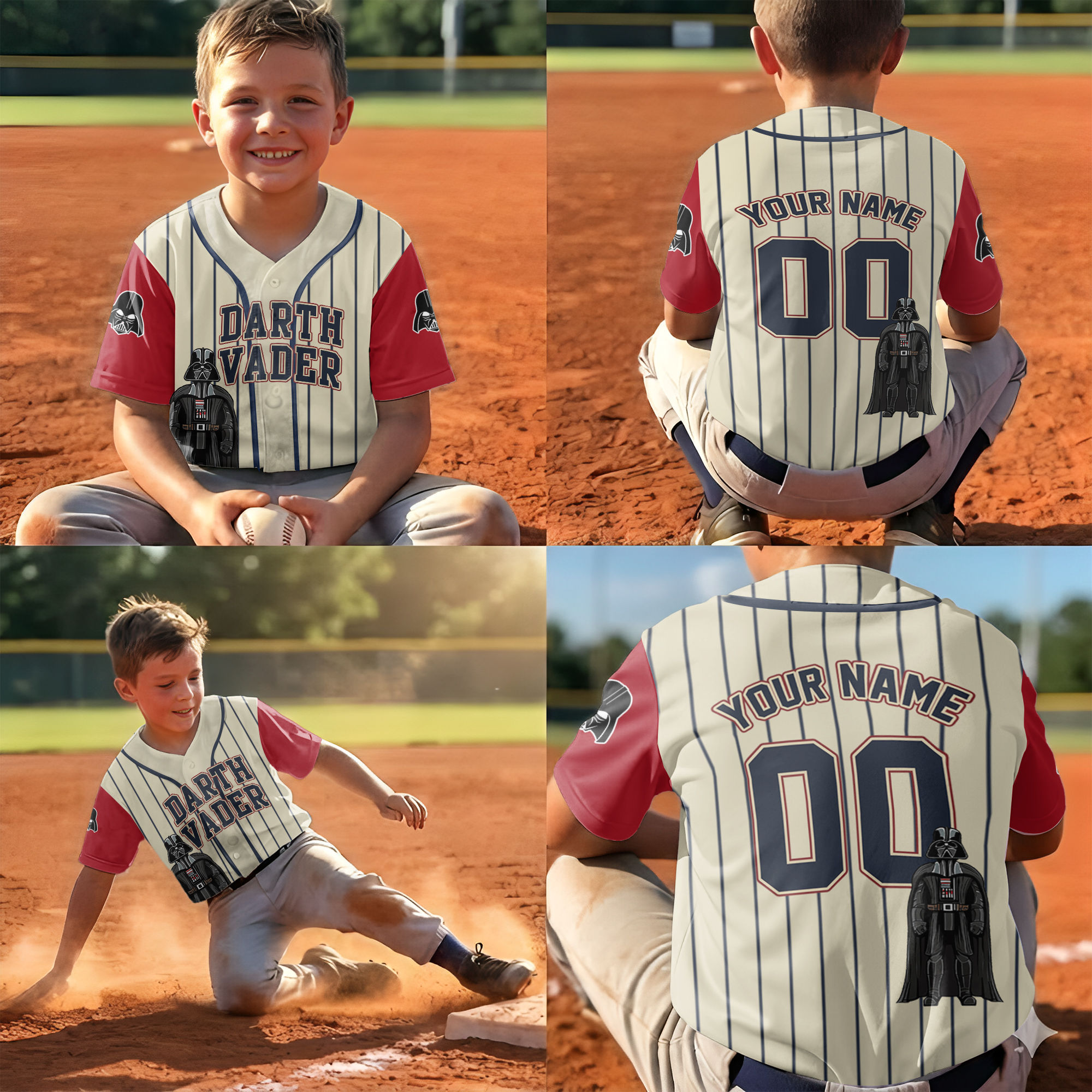 Personalized Baseball Jersey Family Matching Darth Vader Gift for Kids and Adults Baseball Jersey GradoCreations