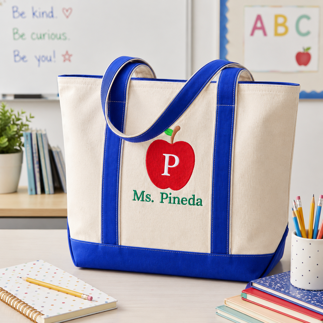 Personalized Embroidered Tote Bag for Teachers | Back to School Gift