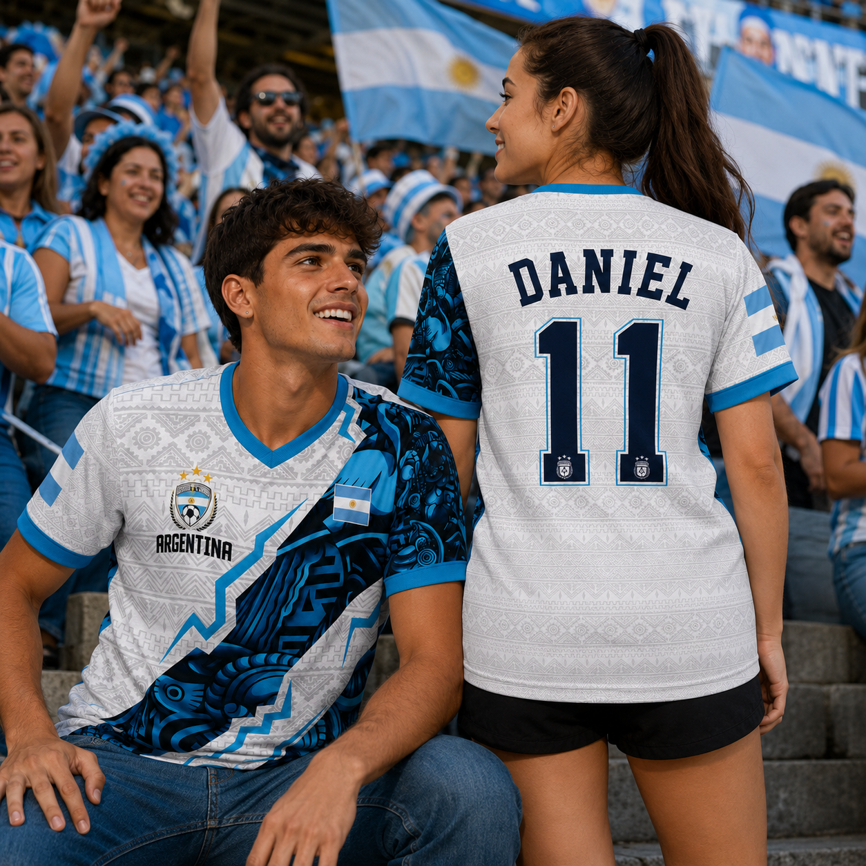 Personalized Argentina Soccer Jersey Custom Name Football Gift for Fans