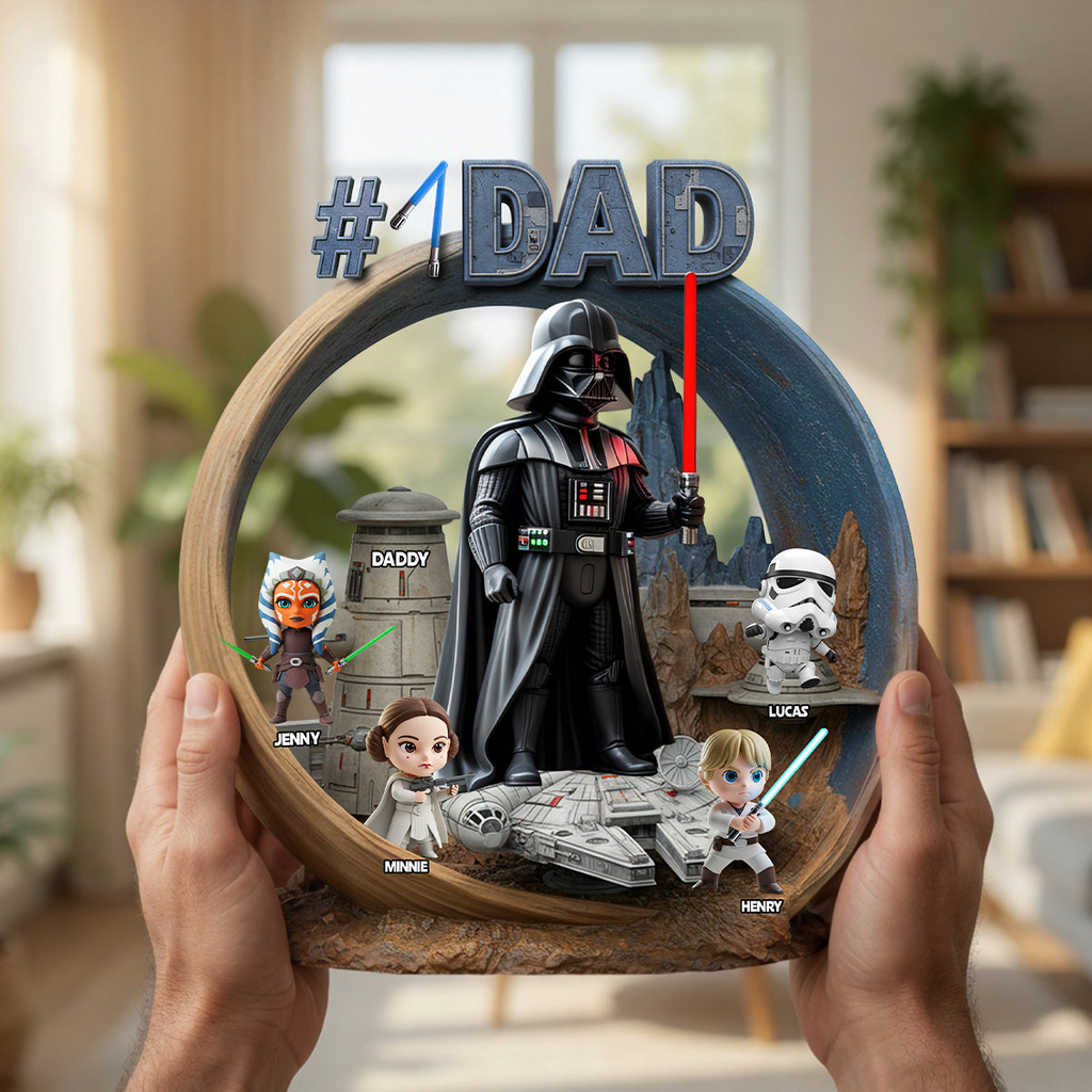 Personalized Galaxy Star Acrylic Plaque Best Dad Ever Gift for Father's Day