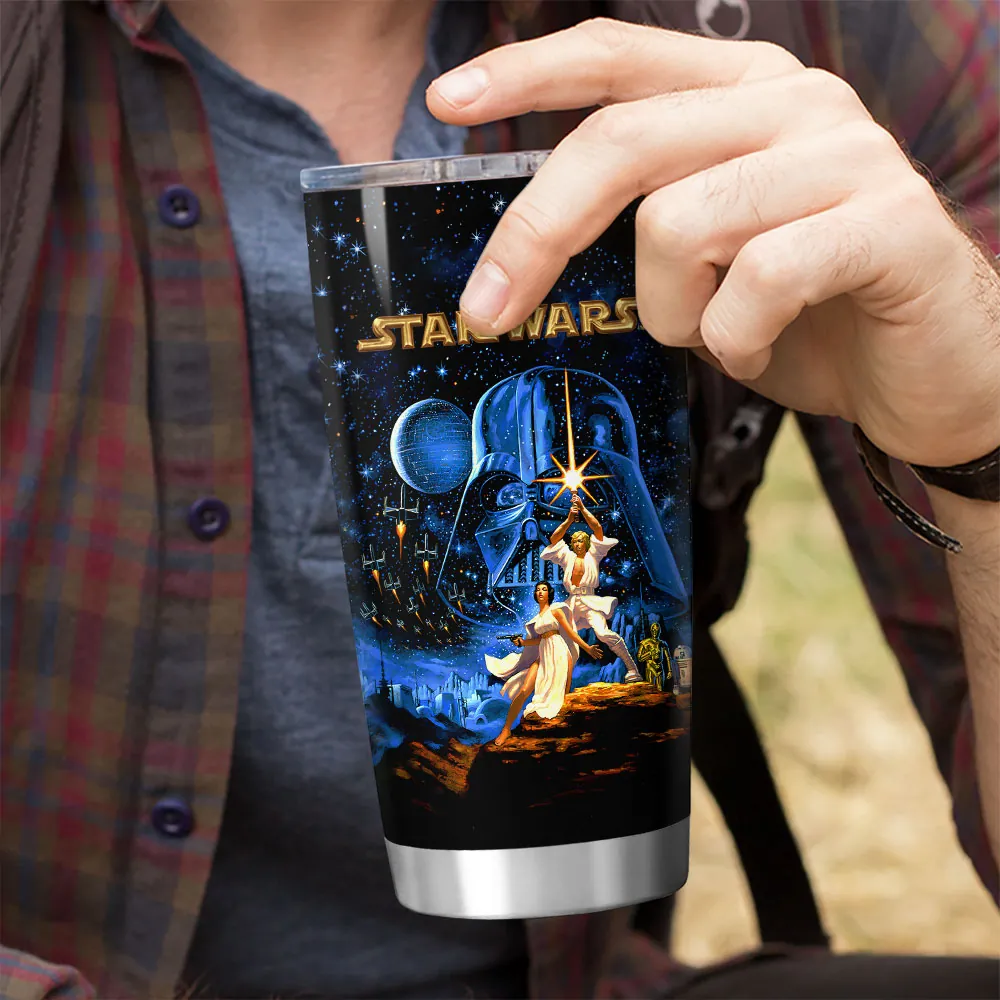 Personalized 50th Anniversary Star Wars Tumbler Gift for Movie Fans