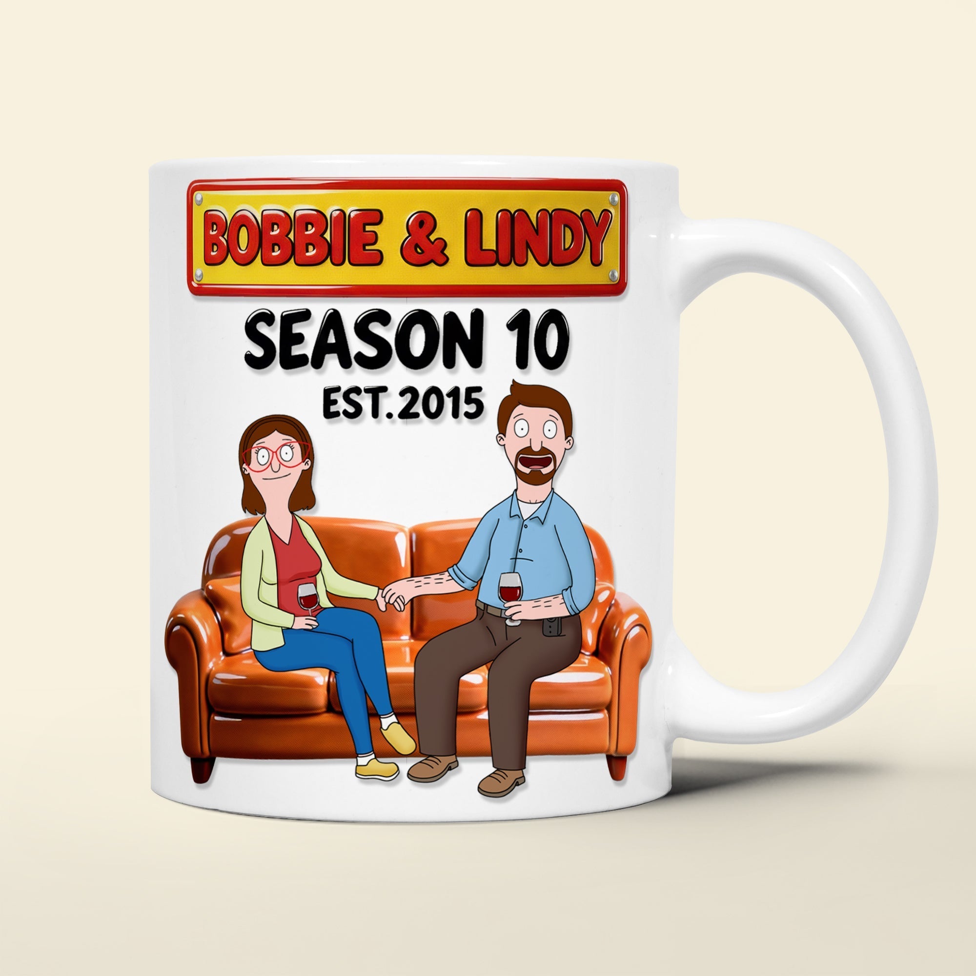 Personalized 3D Effect Ceramic Couple Mug Gift Idea White