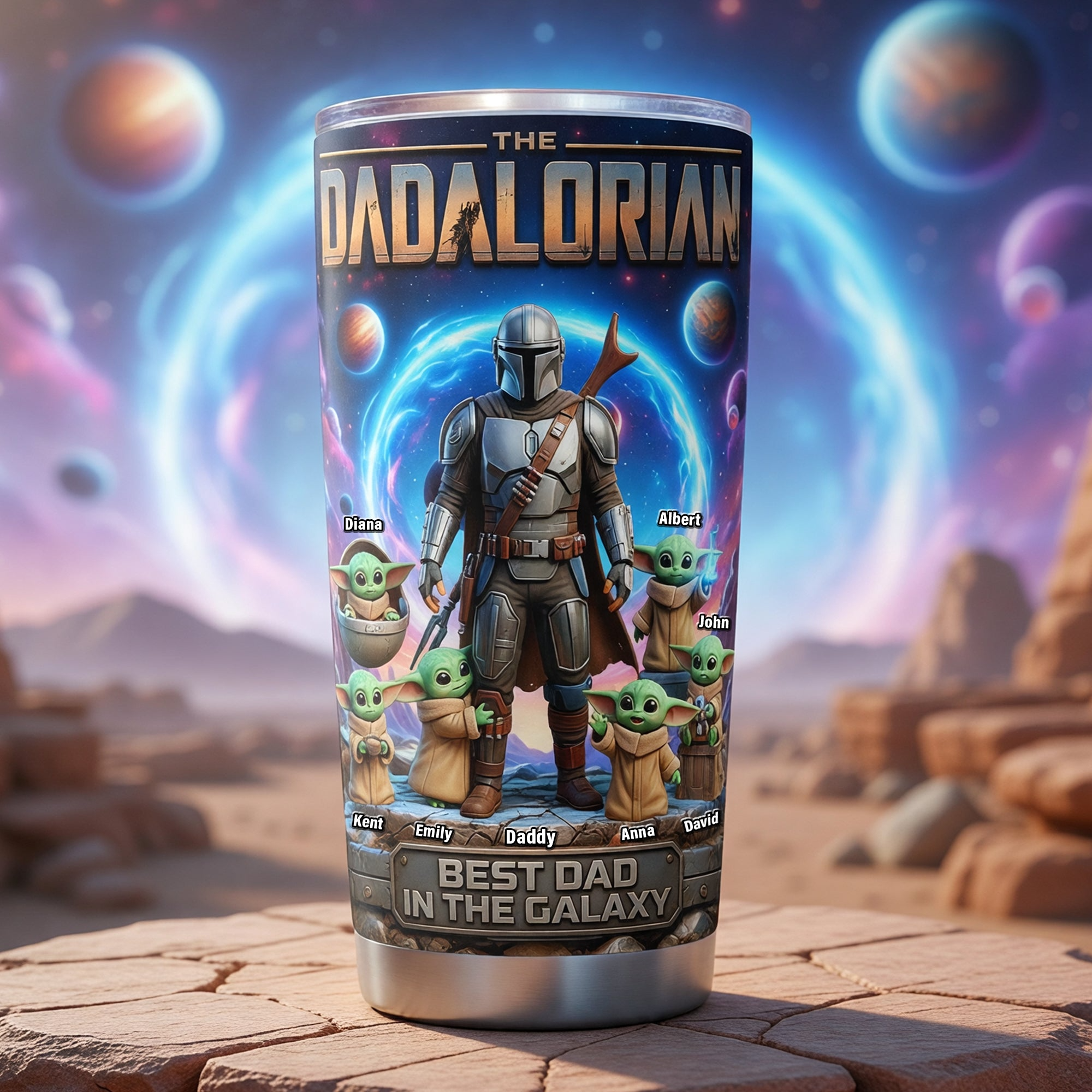 Personalized Dadalorian Tumbler Custom Name Gift for Father's Day