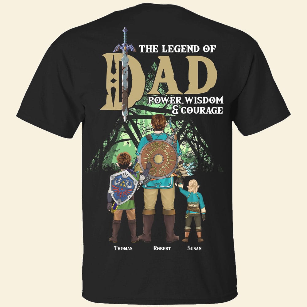Personalized Dad T-Shirt Gift with Fantasy Design for Father