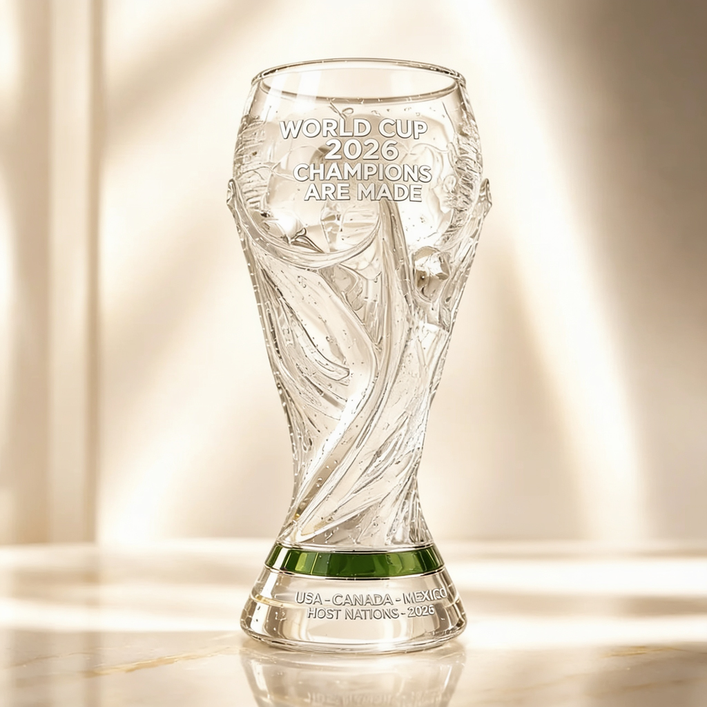 Personalized Trophy Beer Glass for Football Fans - 2026 World Cup Gift