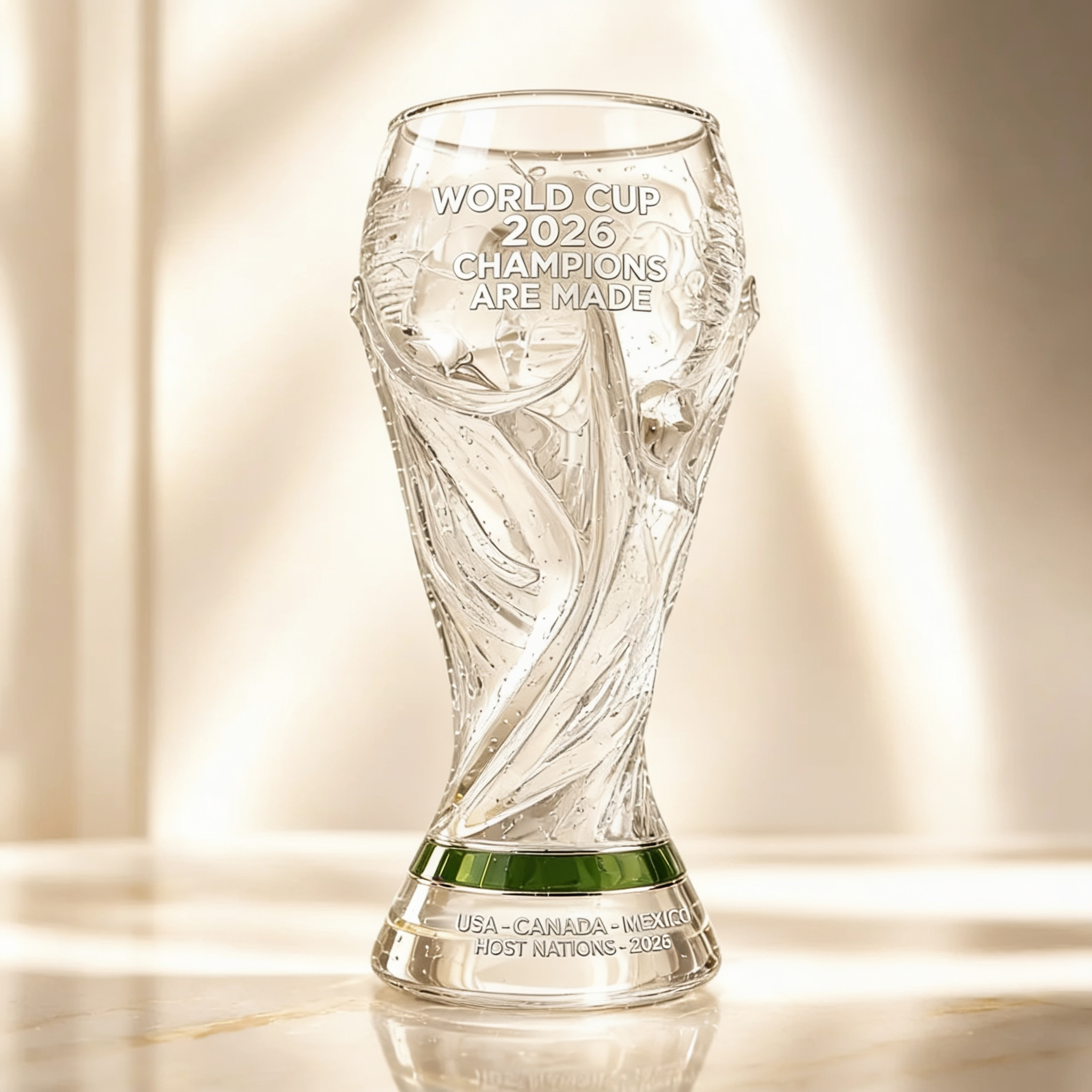Personalized Trophy Beer Glass for Football Fans - 2026 World Cup Gift