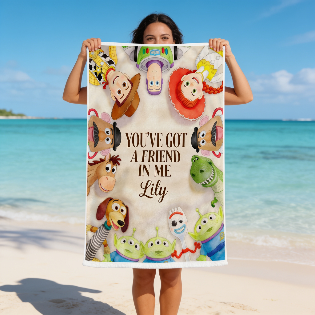 Personalized Beach Towel You've Got A Friend In Me Gift for Kids