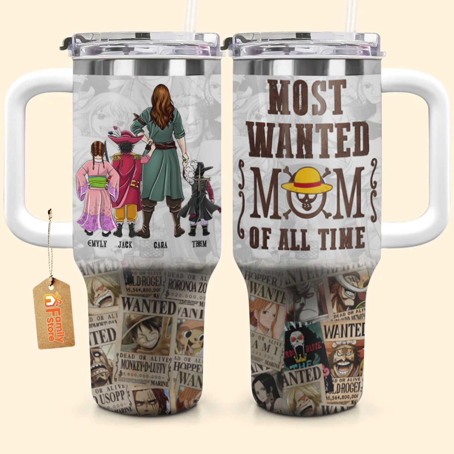Personalized Pirate Adventure 40oz Tumbler Cup Gift for Mom